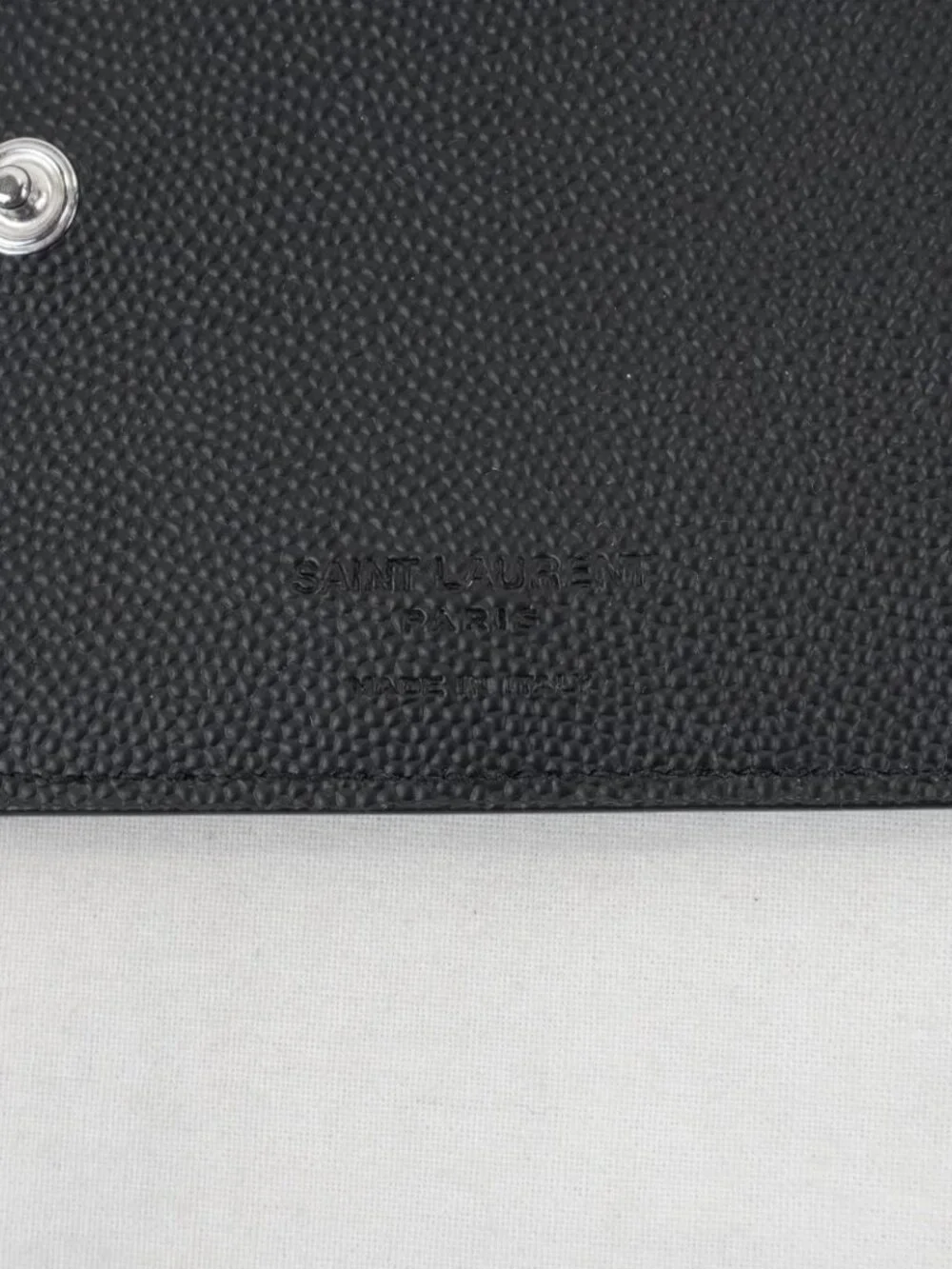 Saint Laurent East/West Zip-Around Wallet In Black Grain de Poudre Leather - NWT - Picture 9 of 13